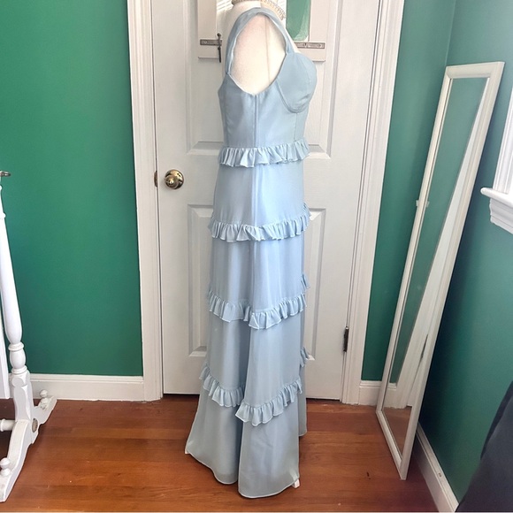 Revelry Sloane Chiffon Tiered Dress in Periwinkle 4 - Picture 10 of 14
